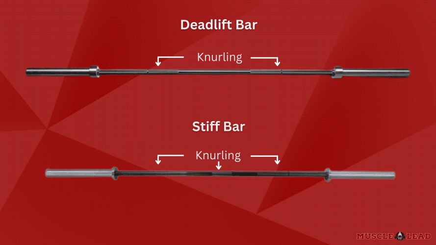 Deadlift bars have no center knurling